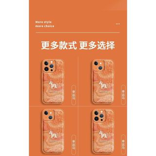 Thích hợp cho Ốp điện thoại 17promax iphone15 Air Cushion 1614 Dây buộc Pony dễ thương 14 Phong cách mới màu cam