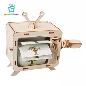 Bộ mô hình máy hoạt hình quay tay gamchiano DIY, Dự án xây dựng bằng gỗ, Dự án giảng dạy tại nhà, Viện trợ