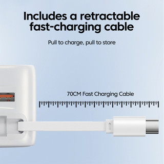 Bộ sạc sạc siêu nhanh Elough 90W Bộ sạc điện thoại di động USB Type C có cáp USB C có thể thu vào