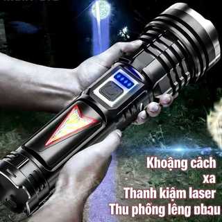 Đèn Pin LED Siêu Sáng với Zoom và Sáng Cạnh, Nhiều Chế Độ Chiếu Sáng Linh Hoạt, Tiện Dụng Cho Mọi Hoạt Động