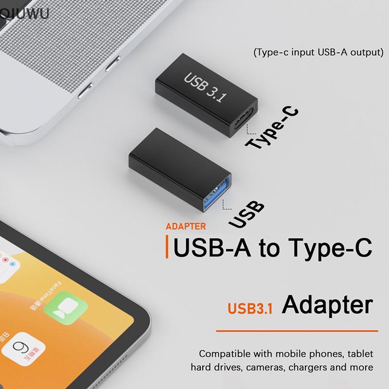 Bộ ghép nối QIUWU USB 3.1 Bộ chuyển đổi đầu cái sang USB Type C Bộ chuyển đổi kết nối mở rộng USB siêu tốc.