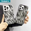 Ốp điện thoại IbumpersTrendy Zebra Print Matte Soft Premium Vỏ chống sốc cho iPhone 11 12 13 14 15 16 17 Pro Max IP 7 8 Plus Iphon X XS XR