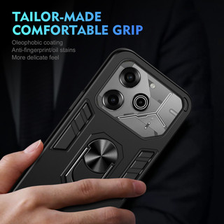Dành Cho Tecno POVA 6 / 6 Pro Ốp điện thoại Thiết Kế Chiến Binh Lưng Cứng Có Giá Đỡ Nhẫn Chống Sốc Mềm TPU Nâng Cạnh Mỏng Bao