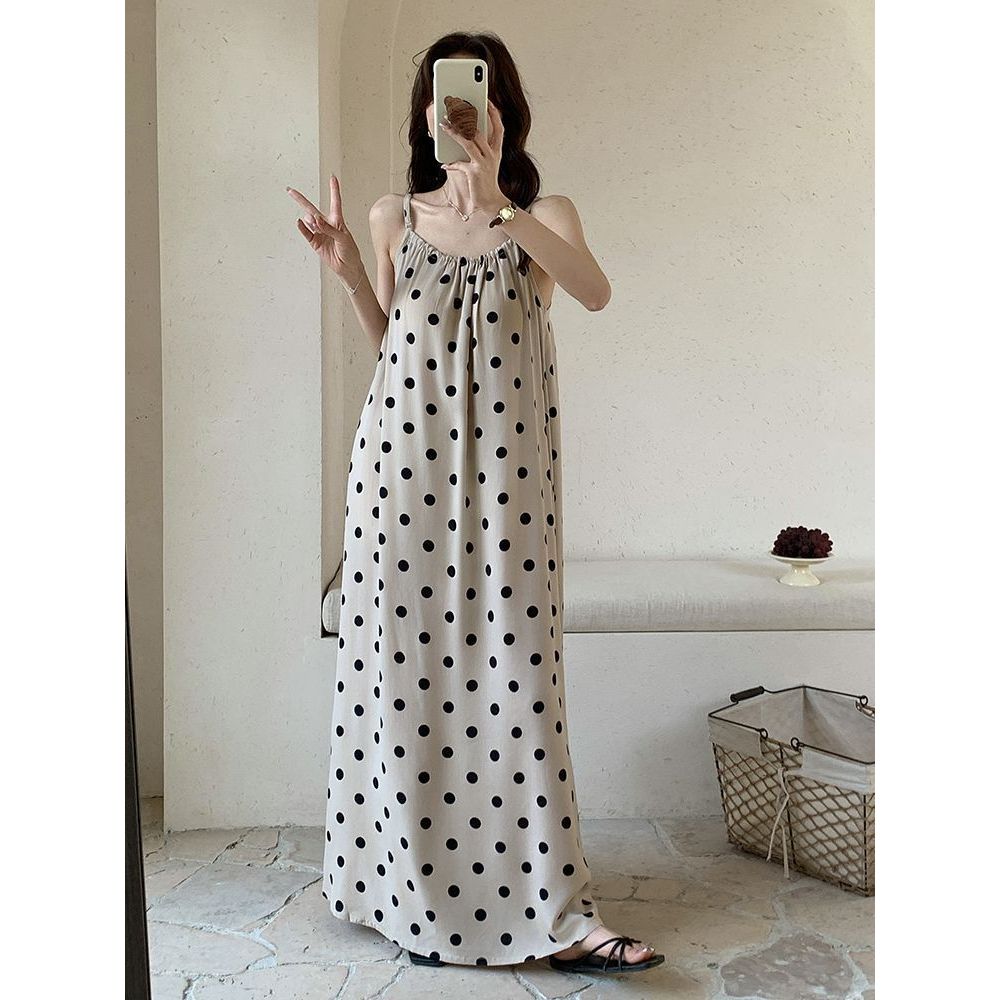 Váy ngủ nữ lụa cotton dài tới mắt cá chân - ưu đãi đặc biệt