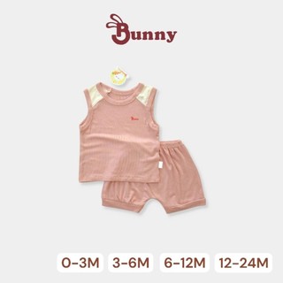 (0-24m) Bộ 3 lỗ hè Bunnybaby chất thun rayon mềm mát thoáng khí cho bé