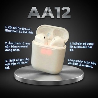 Tai Nghe không dây TWS AA2 Bluetooth V5.3 Âm Thanh HIFI, Thiết Kế Nhỏ Gọn, Kết Nối Ổn Định Từ 15-25m