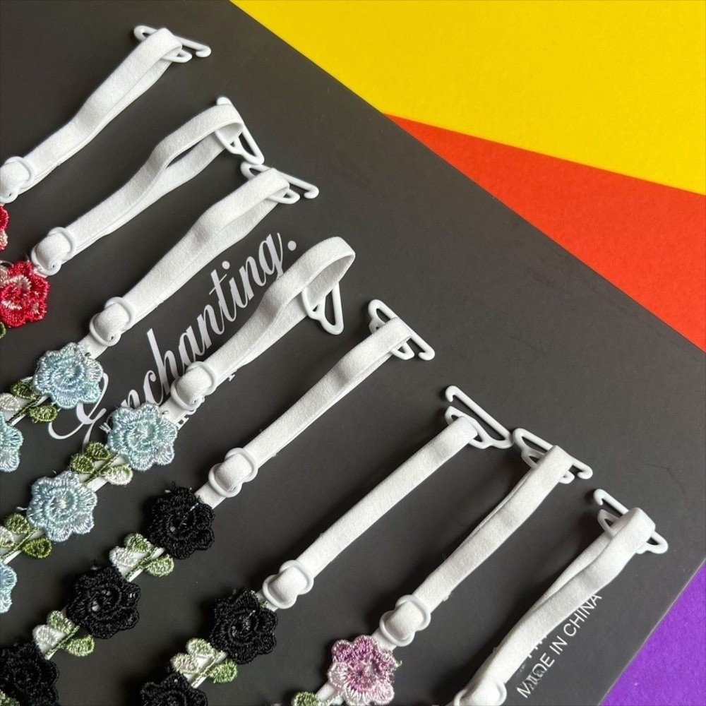 Dây đeo đồ lót hoa hồng HOBBYIN, Dây đeo áo ngực chống trượt liền mạch vô hình, Thời trang có viền ren có thể điều chỉnh Dây đeo ren co giãn Váy dự tiệc cưới