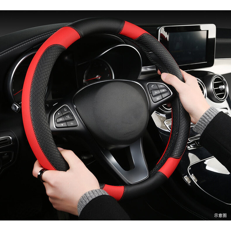 Vỏ bọc vô lăng ô tô Audi mỏng bằng da sợi nhỏ Vỏ bọc vô lăng ô tô Phụ kiện chống trượt cho A1 Q2 Q5 Q8 Q7 4L 4M Q3 8U F3 TT 8J 8S TTS 8N A3 8P 8V B6 A4 B8 B9 A6 C7