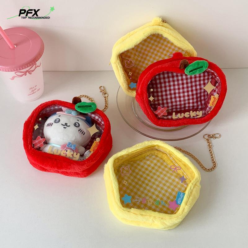 PFX Mini Star Plush Itabag - Ví đựng tiền xu trong suốt dễ thương & Ví móc khóa rỗng