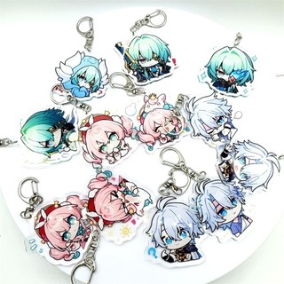 Honkai: Star Rail Anime Figure Acrylic Keychain Anaxa Cyrene Cerydra Hysilens Model Plate 4pc/set Keyring Game Fans Gift