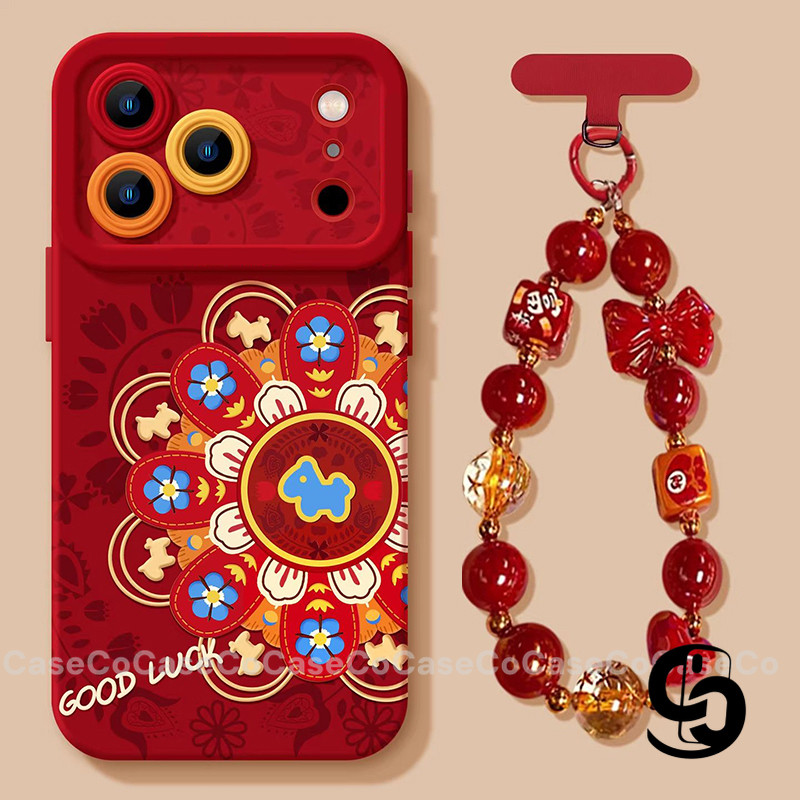 Ốp Lưng Cho Redmi 15C 14C A5 13C 12C 12 NFC Redmi Note 15 14 12 11 13 Pro Poco C75 C85 Vỏ dây buộc hoa ngựa may mắn