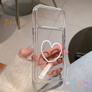 Ốp Lưng Cho IPhone 17 16 11 15 13 14 12 Pro Max 17AIR 15 7 8 Plus X XR Max Bìa mềm trong suốt trái tim tình yêu đơn giản