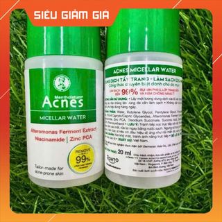 Combo 2 chai TẨY TRANG ACNES MICELLAR WATER - Làm sạch Dịu Nhẹ Dành Cho Da Mụn (Minisize)