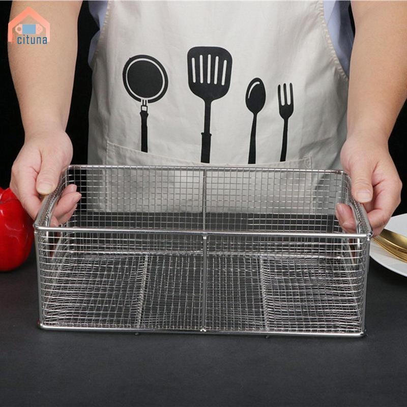 Giỏ chiên sâu Lưới lọc kim loại Nhà bếp Nấu ăn Rây lọc Giỏ thoát nước bằng thép không gỉ cho rau quả