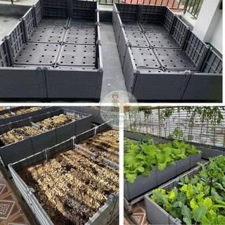 Chậu ghép thông minh HDPE/PP 300x100x39cm: Thẩm mỹ, kết cấu chắc, dễ lắp đặt, phù hợp mọi cây trồng.