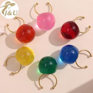 Nhẫn Mở Đá Trong Suốt từ Nhựa và Thép Không Gỉ - Phù Hợp cho Nữ và Bé Gái