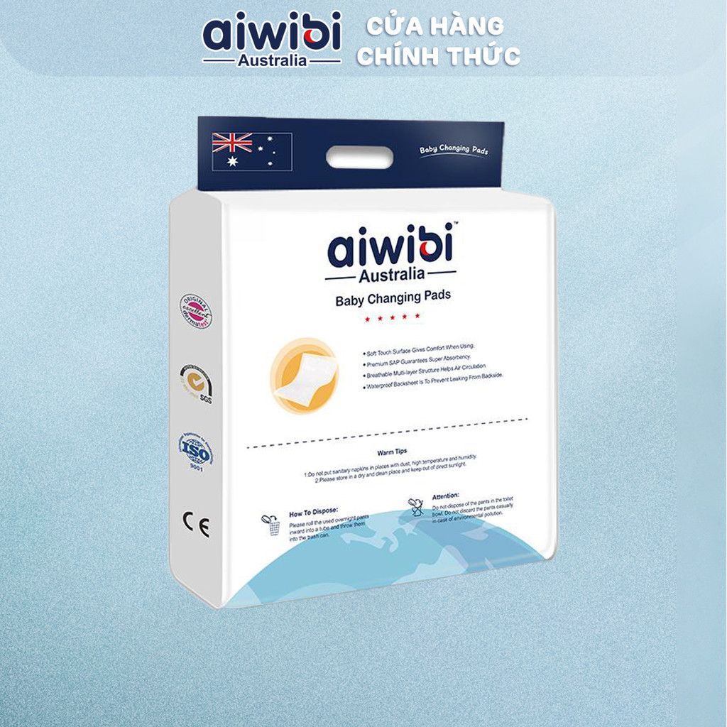 [Combo 3] Miếng Lót Aiwibi Thấm Hút Vượt Trội 40x60, 10 Miếng/Gói