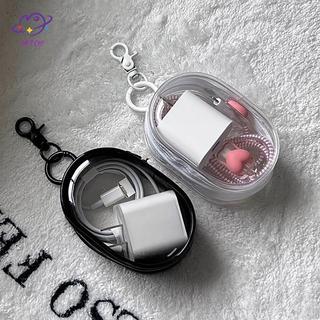 HFTOY 1 Hộp lưu trữ cáp dữ liệu du lịch ngoài trời mới Vỏ bảo vệ di động Hộp sắp xếp Tai nghe đa chức năng Cáp dữ liệu ~