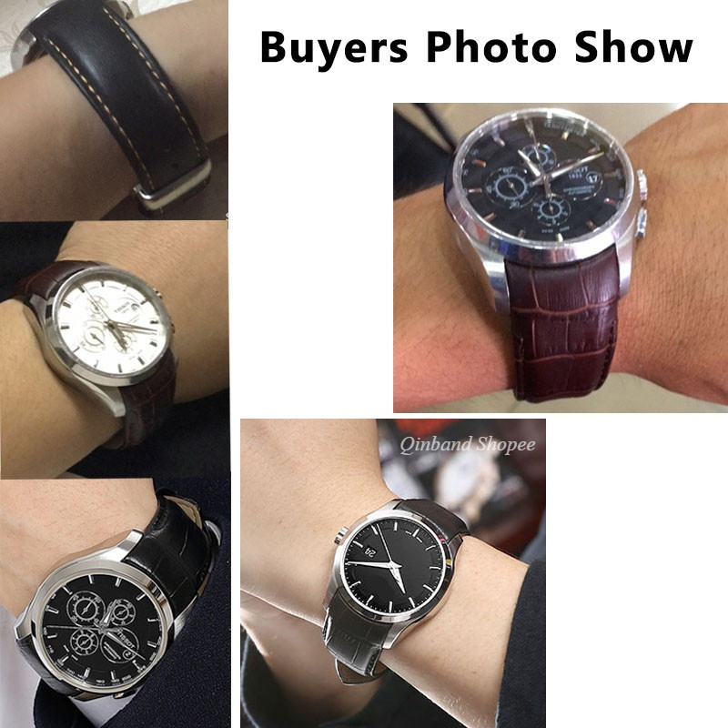 Dây đeo đồng hồ da thật cong cho Tissot T035 607 407 439 22mm 23mm 24mm Dây đeo đồng hồ có khóa bướm nam nữ Dây đeo cổ tay thay thế