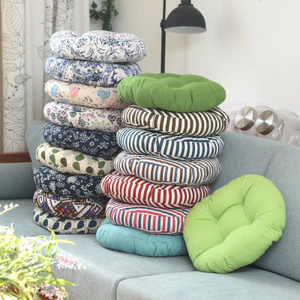 Đệm ngồi vải lanh cotton phong cách Nhật Bản tatami, tròn, nâng cao, dùng cho bàn ăn, ghế