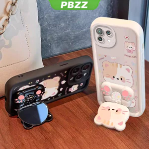 Ốp Lưng Cho xiaomi mi 11 lite xiaomi 11 lite 5g ne xiaomi 11t pro Vỏ Điện Thoại Vỏ Mềm Silicon Chống Sốc Thiết Kế Mới Thẩm Mỹ Mèo Hoạt Hình Có Giá Đỡ Cho Gương JTMMZJ01