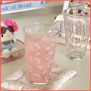 450ML Thủy Tinh Dễ Thương Cốc Nước Hoạt Hình Hellokitty Thủy Tinh In Hình Dễ Thương Cốc Cà Phê Hộ Gia Đình Trà Trái Cây Chanh Cô Gái Quà Tặng