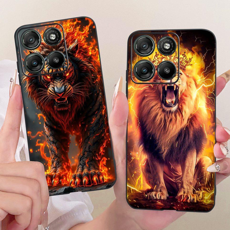 Dành Cho Motorola Moto G67 Power Motorola G57 Điện Thoại Ốp Lưng Mèo Rồng Hoạt Hình Thiết Kế Ốp Lưng Màu Đen Mềm Vỏ Silicon