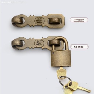 Khóa cửa đồng nguyên chất cổ, chốt bu lông chắc chắn cho cửa gỗ, kiểu dáng truyền thống