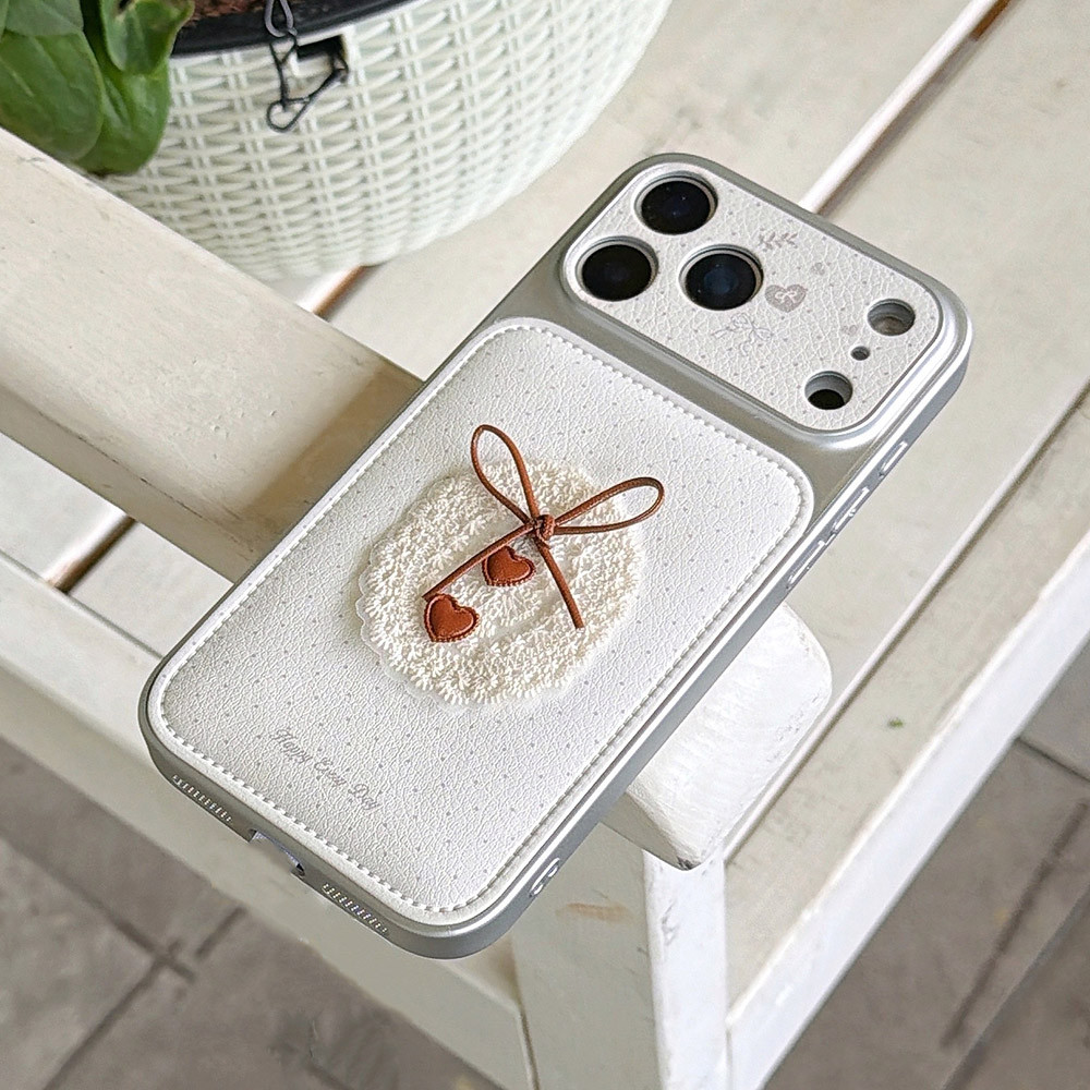 Ốp điện thoại bằng da đệm khí ren 3D cho iPhone 17 Pro Max 16 15 14 13 Vỏ bảo vệ chống sốc