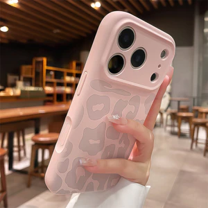 Ốp điện thoại in hình da báo màu da cho iPhone 17 Pro Max 12 13 14 15 16 pro max Bao gồm tất cả bảo vệ ống kính máy ảnh vỏ mềm vỏ điện thoại vỏ bảo vệ
