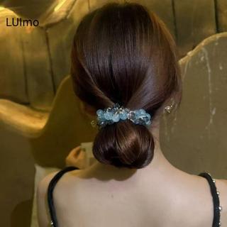 LUImo Sáng Bóng Pha Lê Dệt Cao Đuôi Ngựa Thanh Lịch Dây Cao Su Co Giãn Sang Trọng Phụ Kiện Tóc