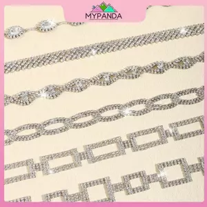 Dây thắt lưng kim cương giả bạc MYPANDA - Thiết kế sang trọng, phù hợp mọi kích cỡ, đính đá pha lê lấp lánh.