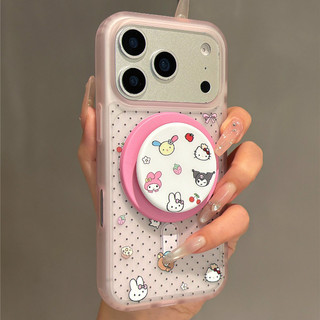 Ốp điện thoại họa tiết Polka-dot Sanrio có giá đỡ tương thích với iPhone 11 12 Pro 13 Pro Max 15 Pro Max 14 16 Pro 16 Plus 17 Air 17 Pro 17 Pro Max Ốp lưng
