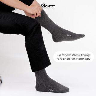 [PHIÊN BẢN MỚI] Tất nam cổ cao đi giày tây GOMTAT, vớ công sở màu trơn basic chất cotton - LUX-1803