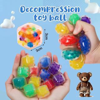 Ngẫu Nhiên 1 Mini Squishy Căng Thẳng Bóng Cầu Vồng Bóp Cảm Giác Fidget Đồ Chơi Bền Không Độc Hại Bóp Bóng saixit2vn