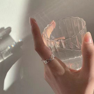 Nhẫn Bạc Trái Tim Rỗng Điều Chỉnh Được, Phong Cách Hàn Quốc Cá Tính Thời Trang