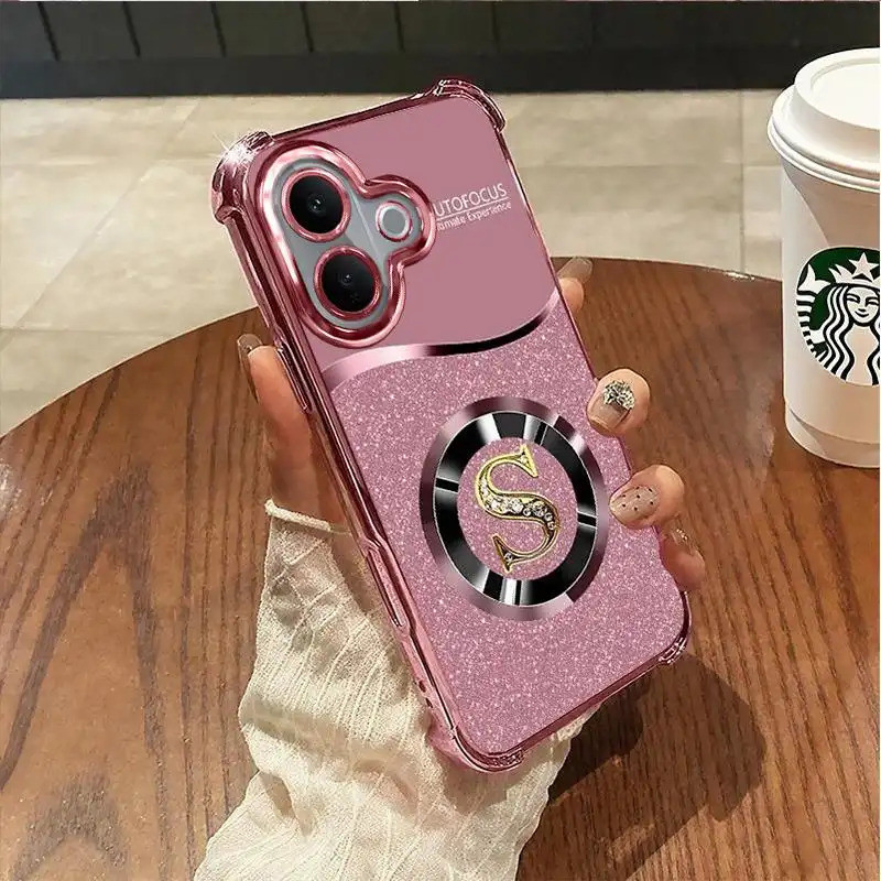 Vỏ Cho VIVO V60 LITE Phim Hoạt Hình Bảo Vệ Toàn Diện Chống Rơi Màu Hồng May Mắn Bìa Thư Mạ Điện Bảo Vệ Camera Vỏ Điện Thoại Silicon
