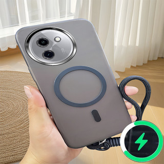 Thích hợp cho ốp điện thoại Vivo Y200i Y38 5G Y18 5G Vỏ mềm mờ từ tính nhiều màu sắc có dây đeo tay 0036