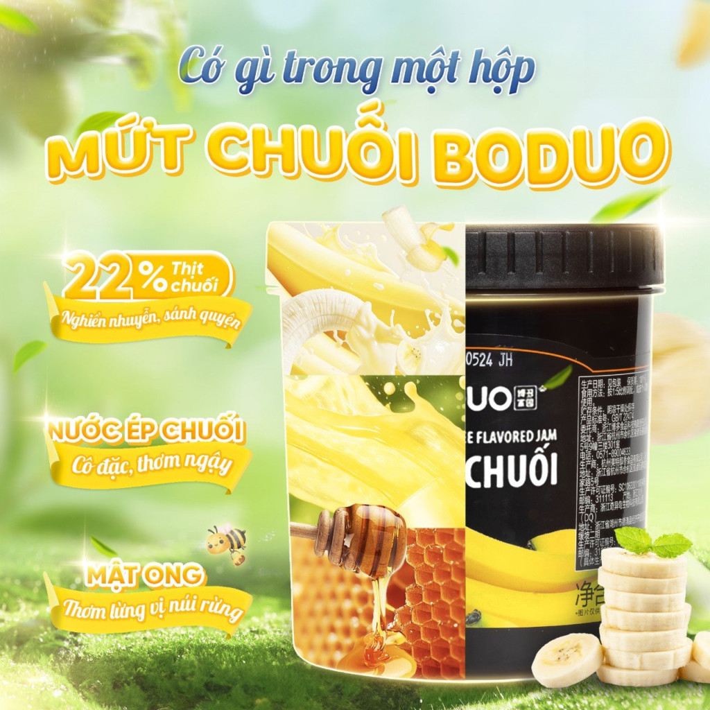 Mứt Quả Boduo Đủ Hương Vị - Hộp 1,3kg Đa Ứng Dụng Pha Chế, Làm Nhân Bánh