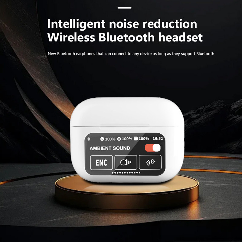 Tai nghe Bluetooth A9 Pro LCD Màn hình màu thông minh Không dây Giảm tiếng ồn chủ động Siêu dài Tuổi thọ pin Màn hình cảm ứng