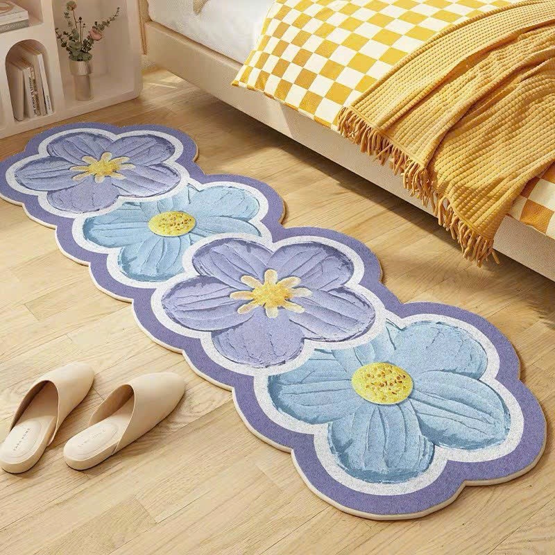 Thảm Lót Sàn, Thảm Chân Giường 50x120cm Dày Dặn Họa Tiết Sang Trọng Chất Liệu Lông Cừu Êm Ái  - MemminCarpet - TH74