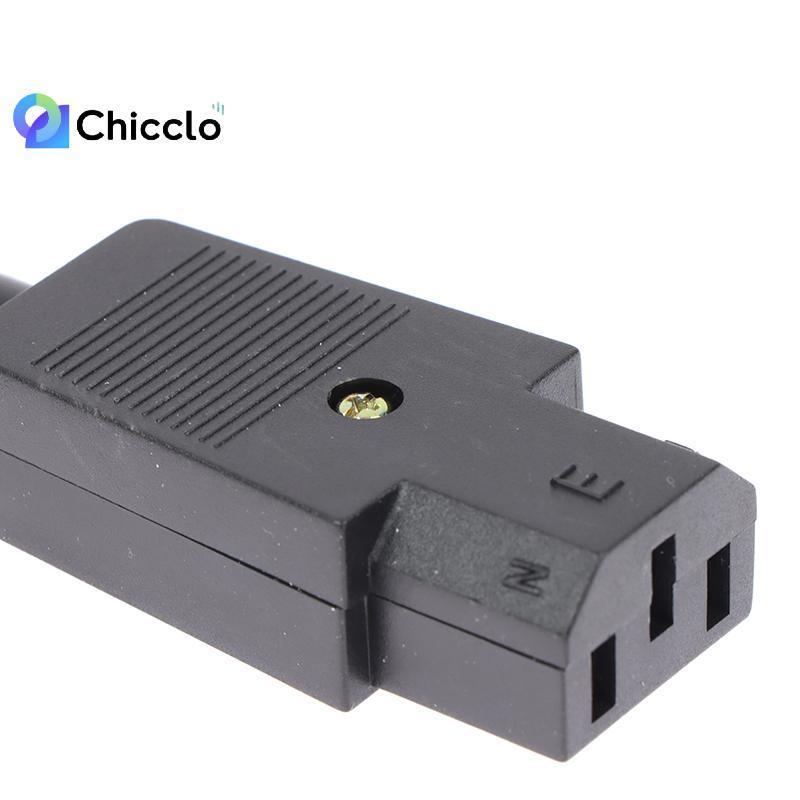 [chiccloset0] Đầu nối phích cắm cáp thẳng AC 3Pin C13 C14 10A 250V Phích cắm nam nữ đẹp