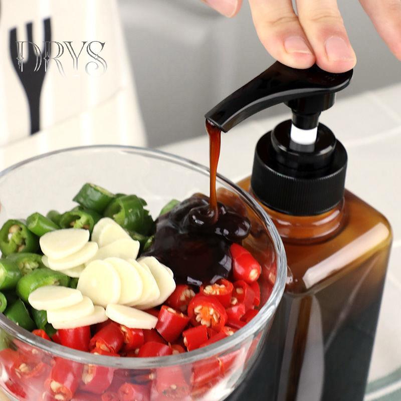 (TFT) 500ML / 1000ML Hộp Đựng Chất Lỏng Có Cân Cà Phê Xi-rô Nhỏ Giọt Chai Có Bơm Thủy Lực Đầu Vòi Bếp Lọ Mật Ong Hộp Đựng MỚI