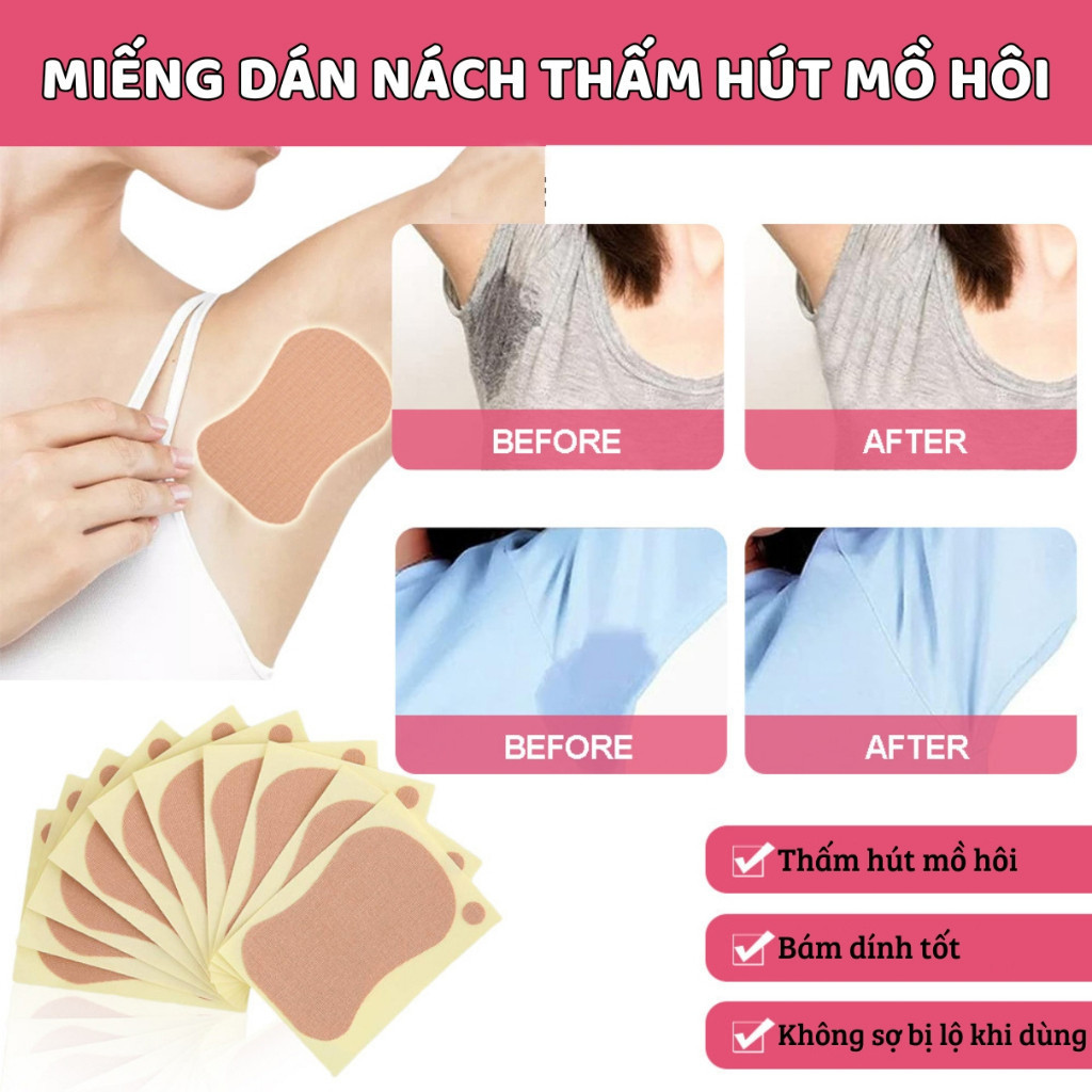 【COD】Tấm dán thấm mồ hôi nách và chân tiện dụng, giữ cho cơ thể luôn khô thoáng suốt cả ngày dài hoạt động.