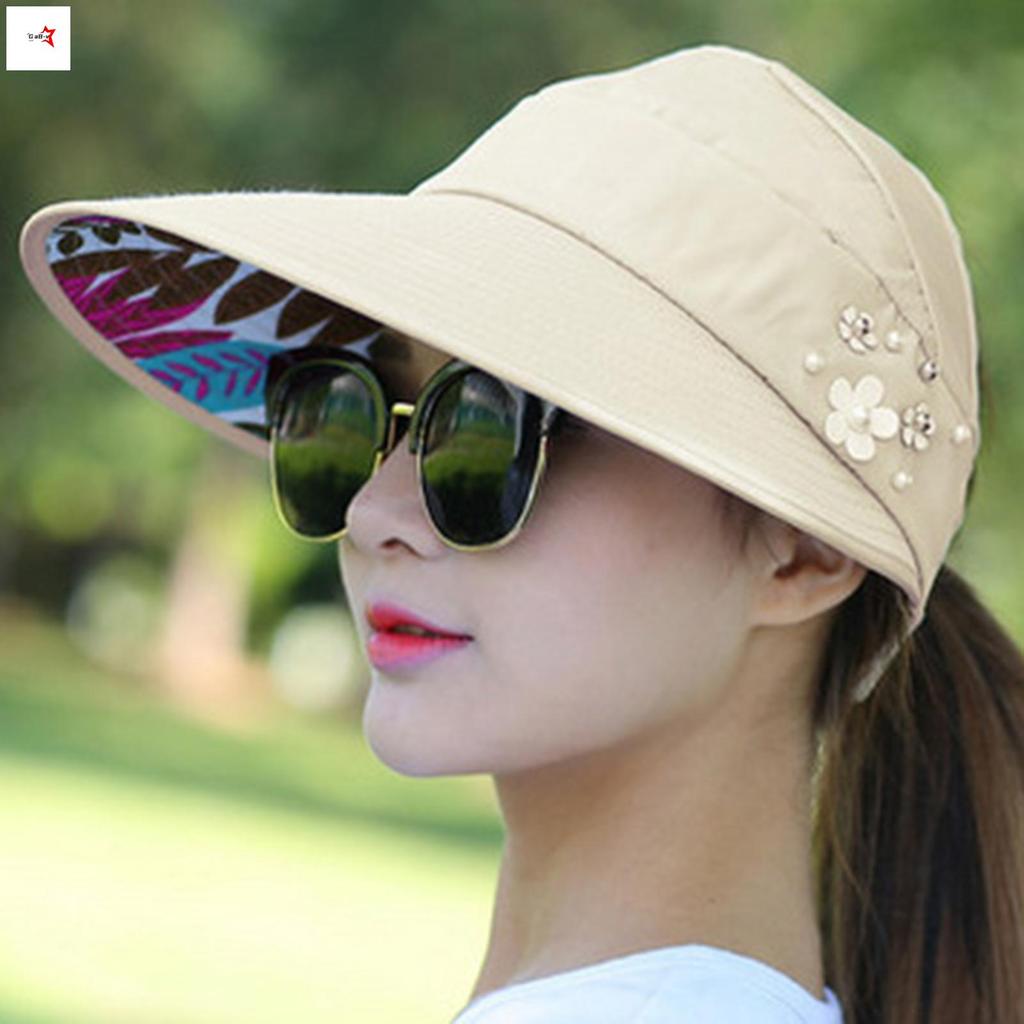 Mũ Chống Nắng Vành Rộng Cho Nữ, Gấp Gọn, Phù Hợp Đi Biển Mùa Hè