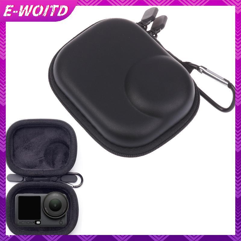 E-WOITD 1 Cái PU Cứng Bảo Vệ Du Lịch Hộp Đựng Cho DJI Osmo Action 6 Túi Bảo Quản Nhỏ Phụ Kiện Bảo Vệ E-WOITD