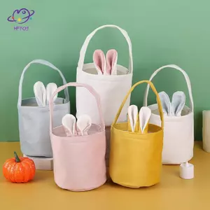 HFTOY Hoạt Hình Phục Sinh Túi Thỏ Nhung Mới Dễ Thương Tai Thỏ Túi Kẹo Dây Rút Túi Kẹo Quà Tặng Túi Ngủ Trang Trí Tiệc ~