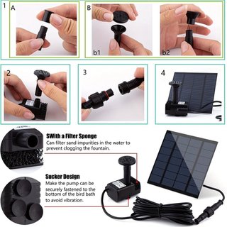 Máy Bơm Nước Lượng Mặt Trời Máy Bộ Sân Vườn Decoracion Bể Ao Đài Phun Nước Bể Cá DC 7V 180L/H Tự Động Bơm Năng  AIMVUKES