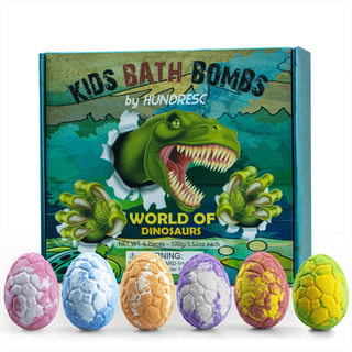 Dinosaur Egg Bath Bomb with Toy Inside | Kids Bath Salt Ball for Skin Care | Parent-Child Fun Gift