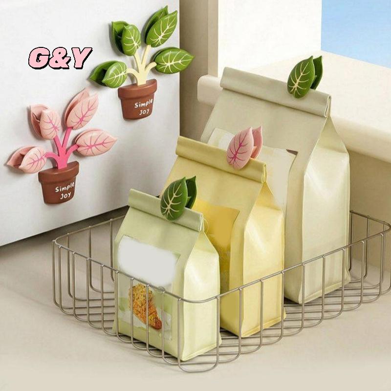 [G & Y-t] Kẹp túi ốc sên từ tính có thể tái sử dụng Giá đỡ kẹp niêm phong thực phẩm có nam châm cho tủ lạnh Tủ lưu trữ nhà bếp văn phòng [Mới]